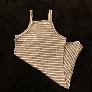 Striped High-Neck Bodysuit